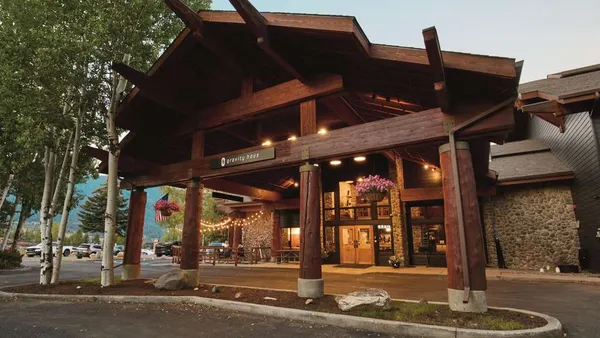 The exterior of Gravity Haus' entrance.