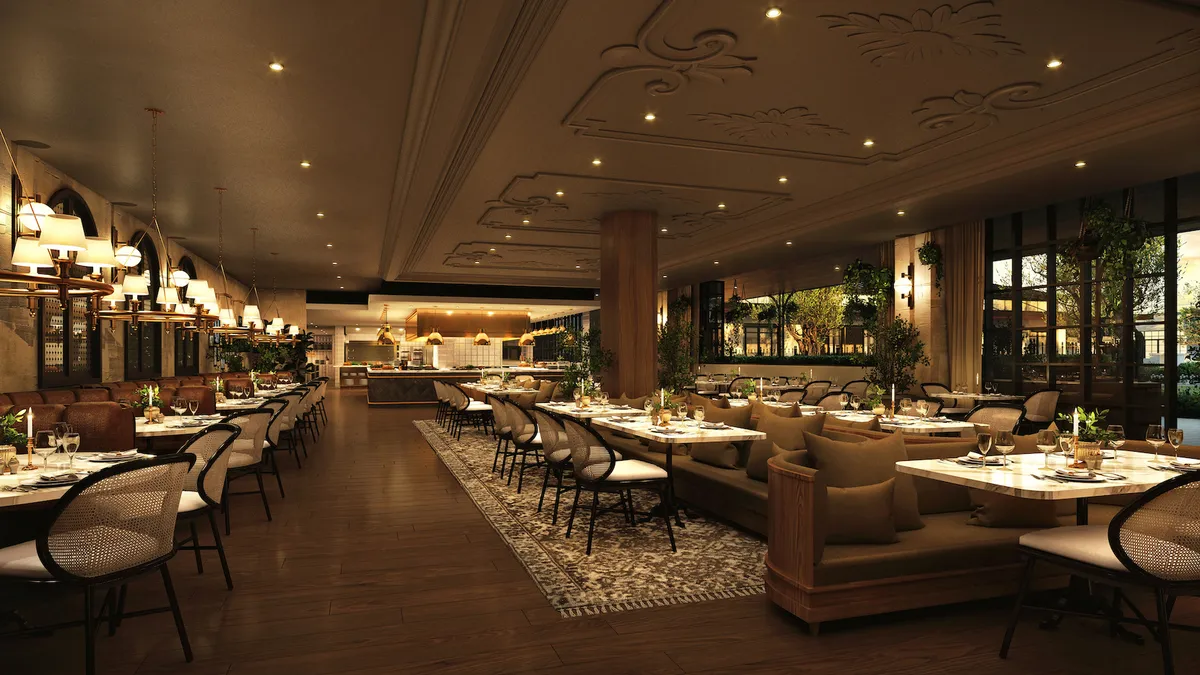 A rendering for Grand Ambassador's forthcoming steakhouse, Le Ame.