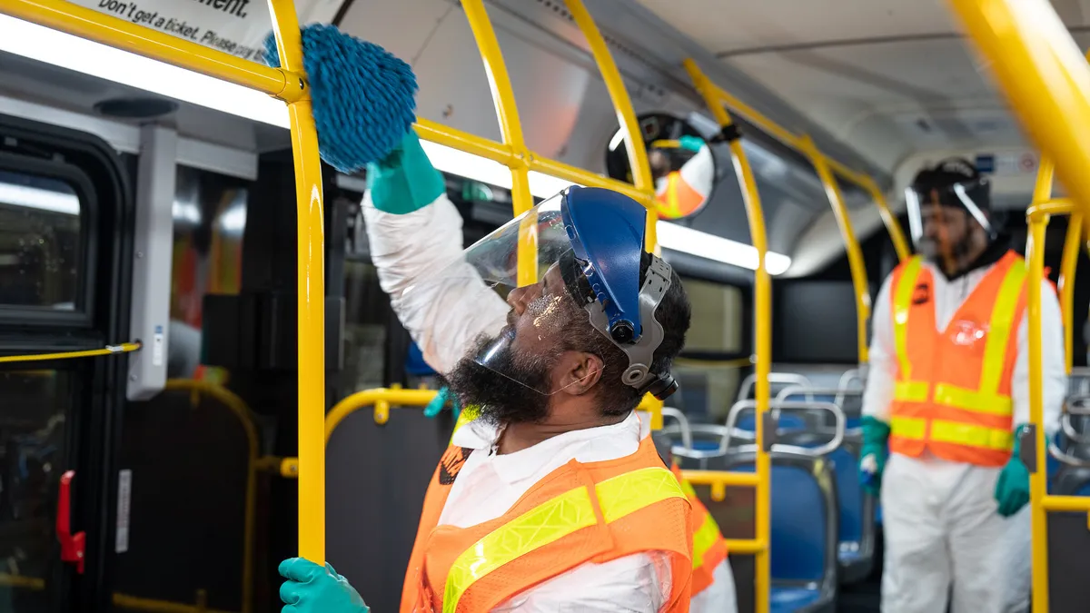 MTA New York City Transit Sanitizes Stations and Subway Cars