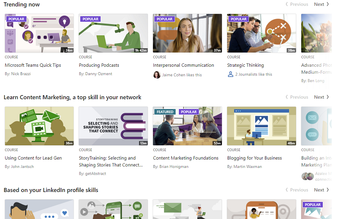 LinkedIn Learning courses
