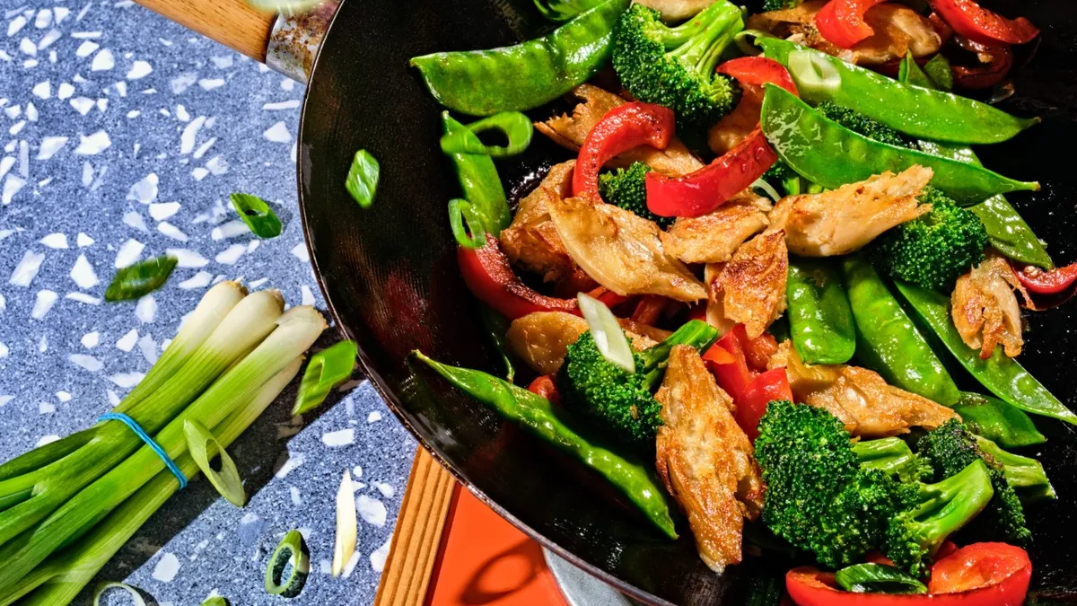 Eat Just's Good Meat chicken in a stir fry