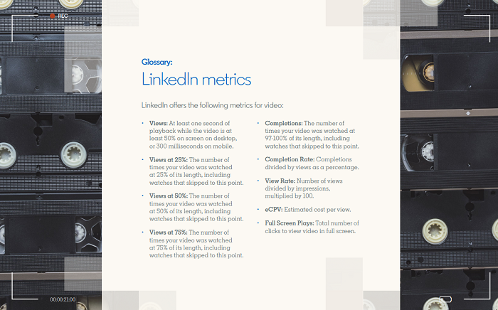 LinkedIn B2B video guide - LinkedIn video metrics