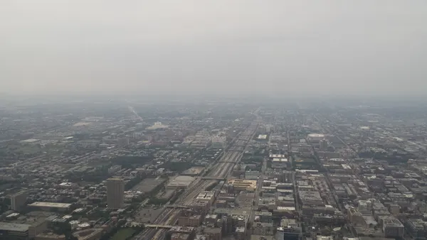 A view of west Chicagoland from the Skydeck at Willis Tower.