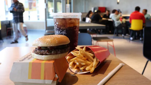 An image of Quarter Pounder, fries and a drink from McDonald's