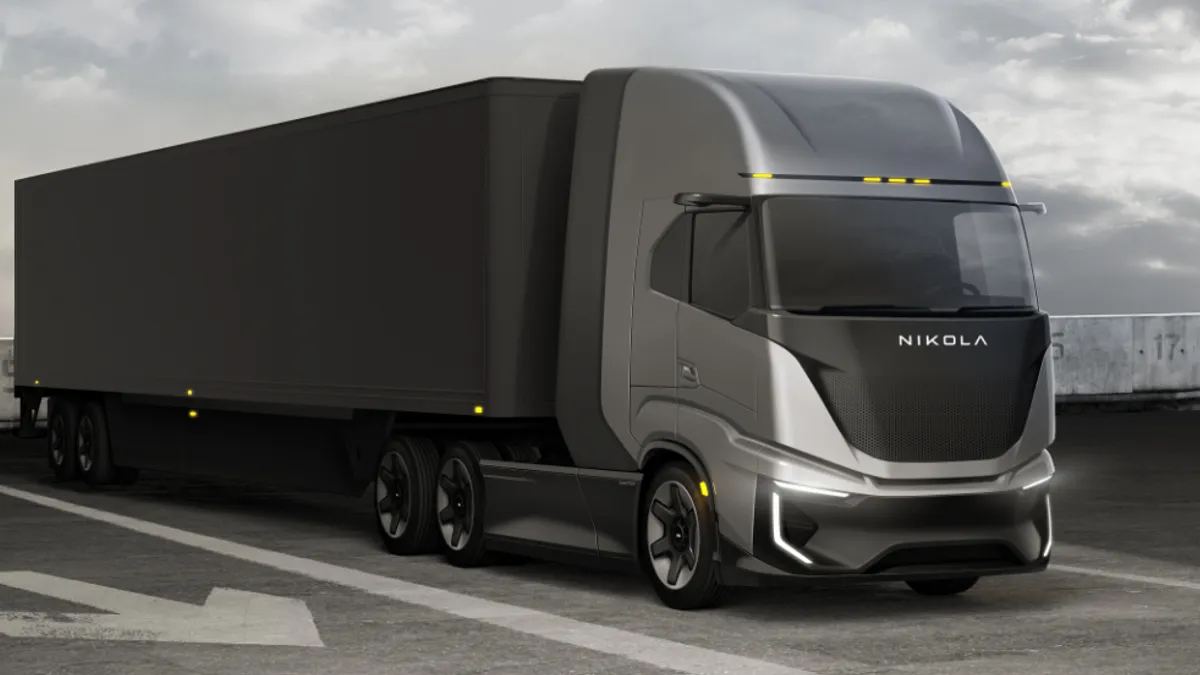 A Nikola Tre FCEV Cabover rendering