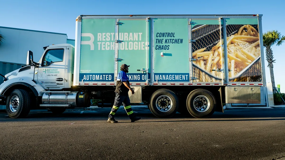 Image of truck with advertising