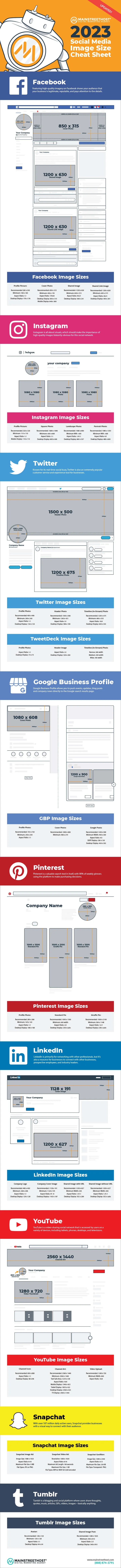 Social Media Image Sizes infographic