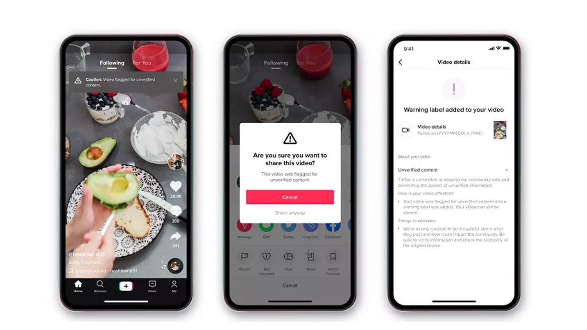 TikTok warning labels