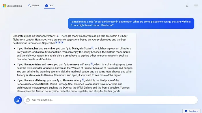 Bing chatbot