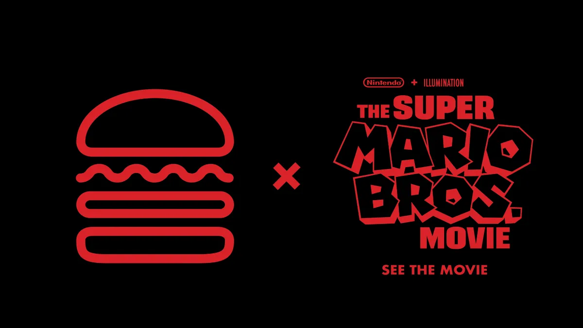 Shake Shack and Super Mario Bros Movie collaboration logo