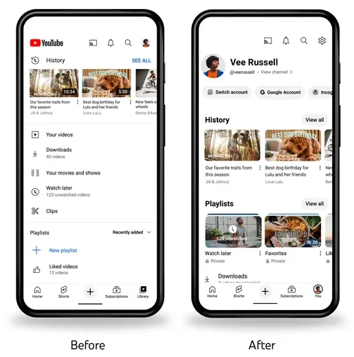 YouTube update