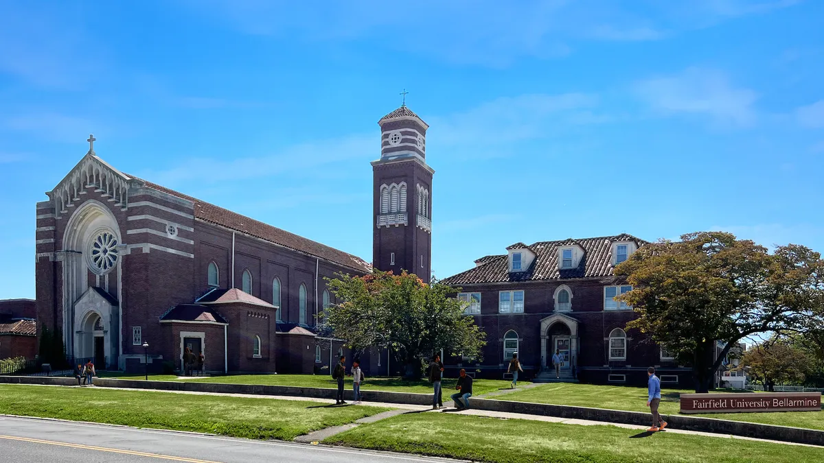 A rendering shows Fairfield Bellarmine, a two-year campus planned for the former St. Ambrose School in Bridgeport, Connecticut.