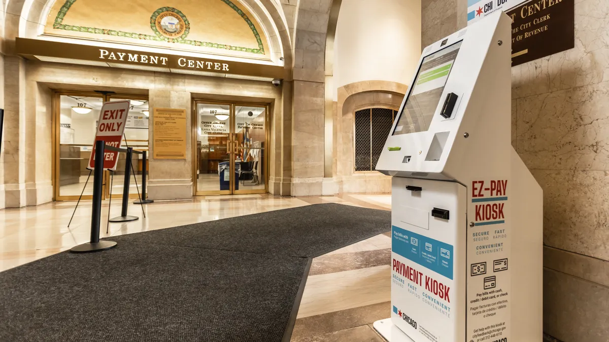 CityBase bill payment kiosk in Chicago's City Hall.