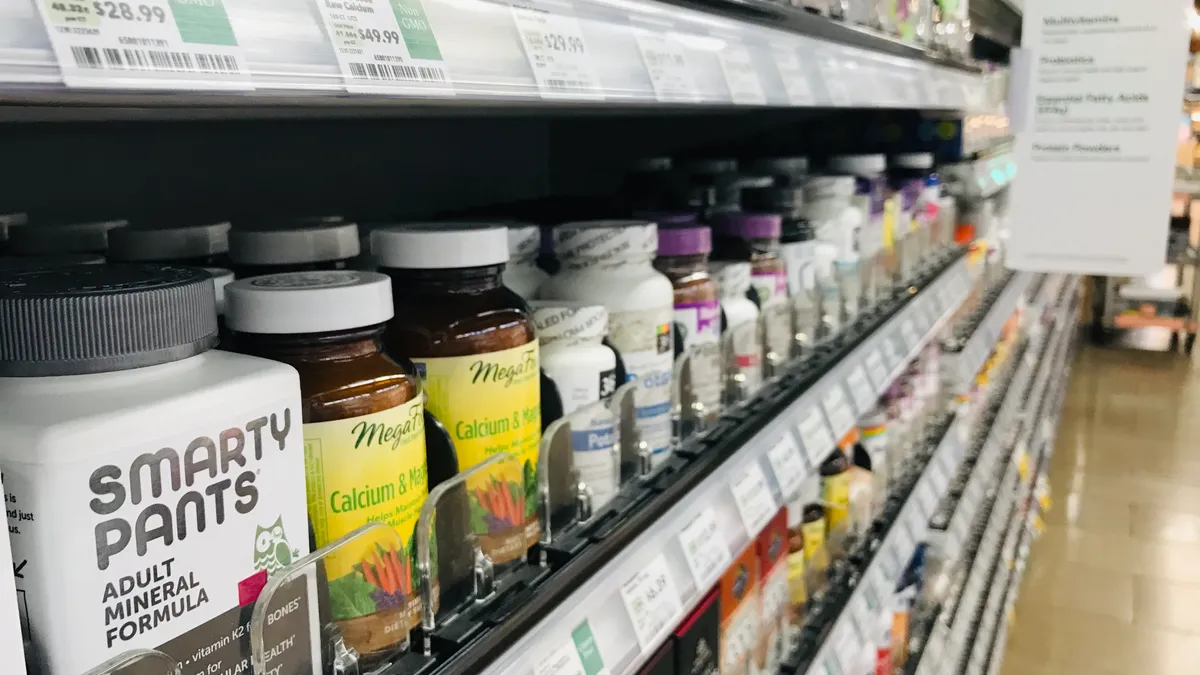 Vitamin and health items at a Whole Foods in Washington, D.C.