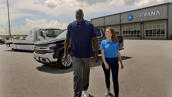 Shaquille O'Neal appears in an ad for Carvana
