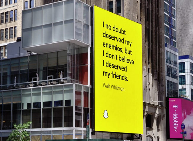 Snapchat 'Real Friends' campaign example