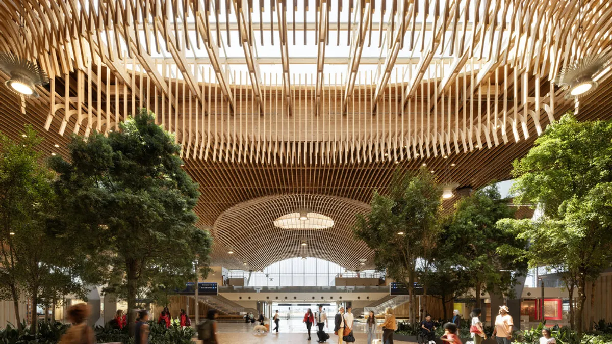 A view of the Portland International Airport's main terminal expansion unveiled to passengers on August 14