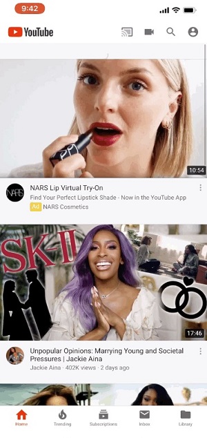 YouTube masthead ad example