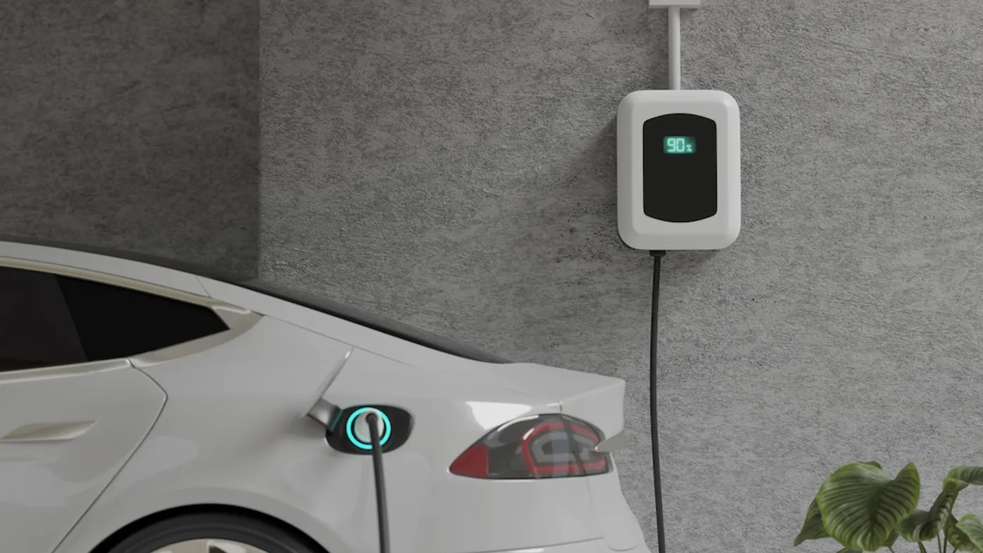 EV car being charged