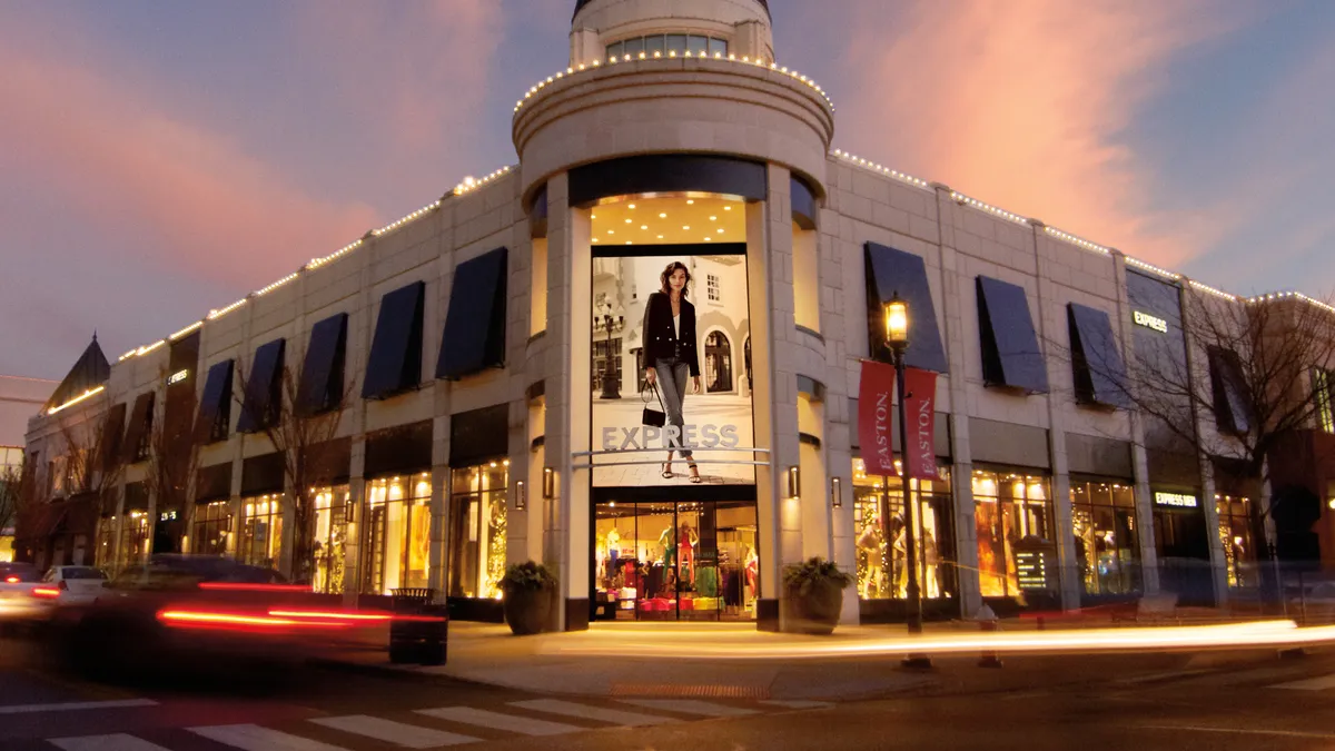 Express storefront at Easton Town Center in Columbus, Ohio.