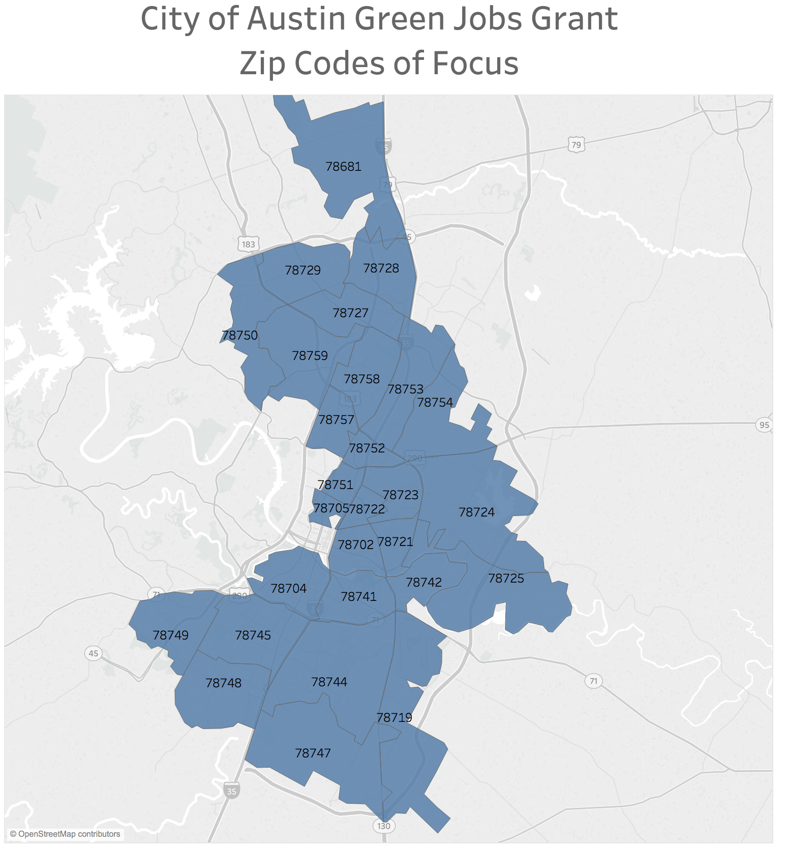 Austin, Zip codes, climate change, green jobs