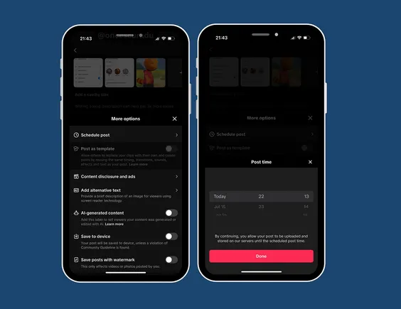 TikTok Adds Scheduling Options in Post Composer