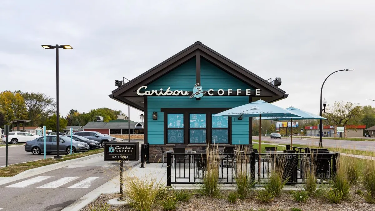 An image of Caribou's drive-thru only store Caribou Cabin