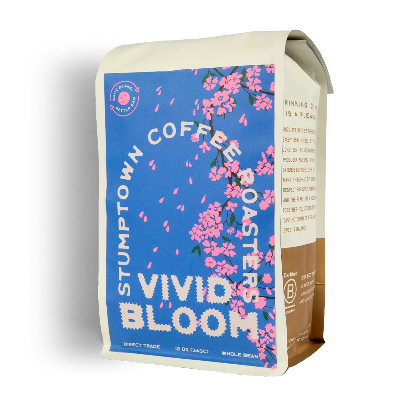 A bag of Stumptown Coffee's Vivid Bloom variety of coffee.