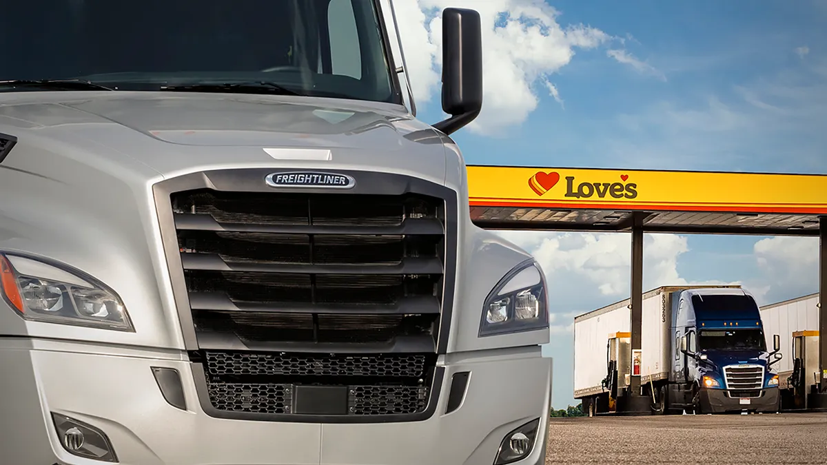 A photo of a truck at a Love's Travel Centers and Country Stores location.