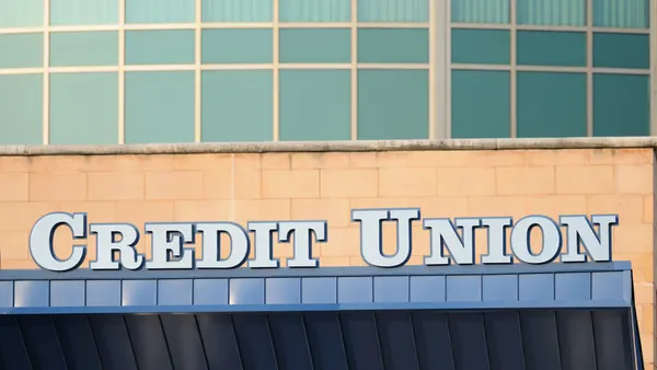 "Credit union" is shown on a building's exterior