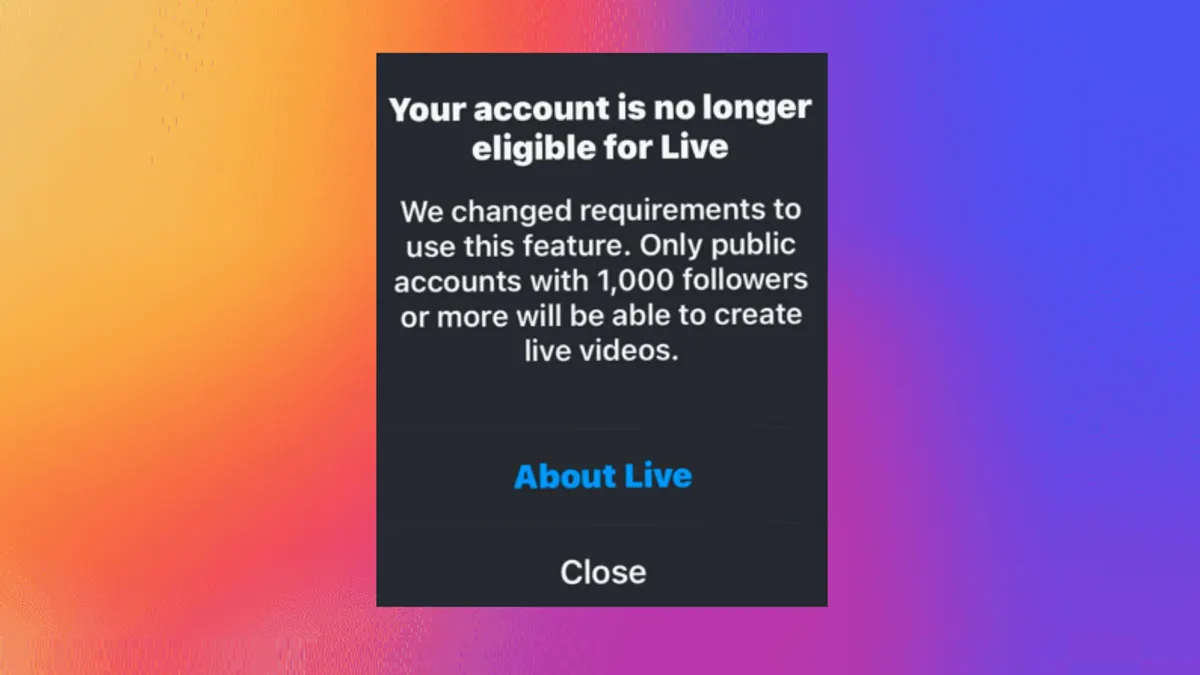 IG Live follower limit