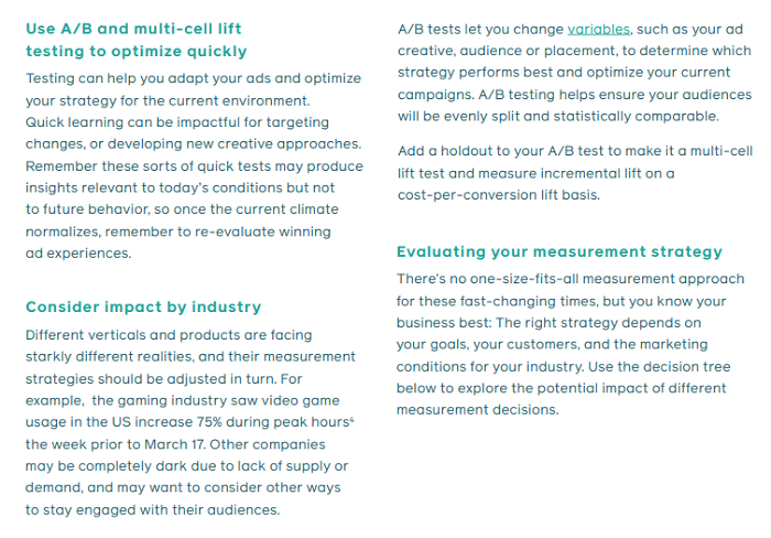 Facebook measurement considerations