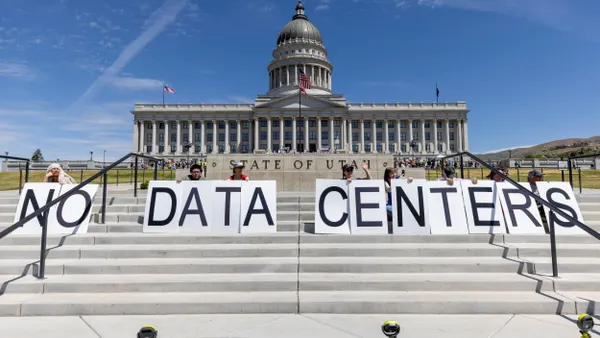 Signs reading "no data centers"