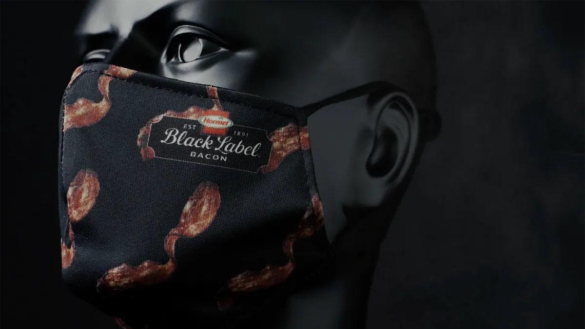 Hormel Black Label Bacon distributes scented masks