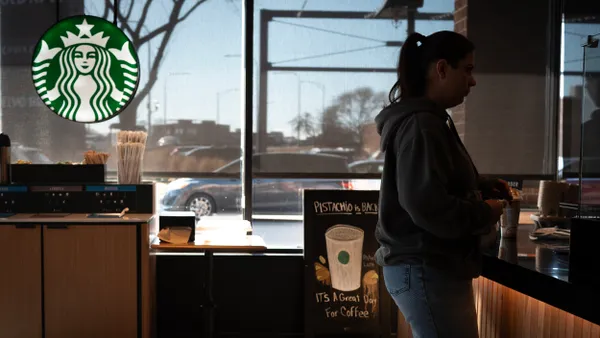 Patrons at a Chicago Starbucks after the coffee chain on Feb. 25, 2025.