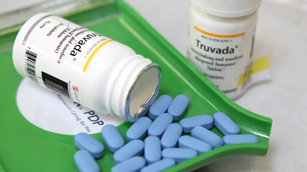 A bottle of a prescription medicine called Truvada.