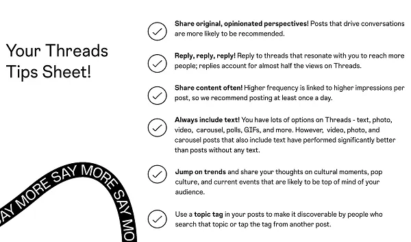 Threads tips sheet