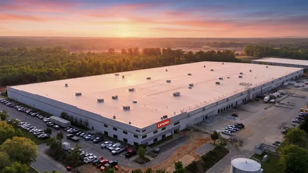 Aerial view of a manufacturing facility