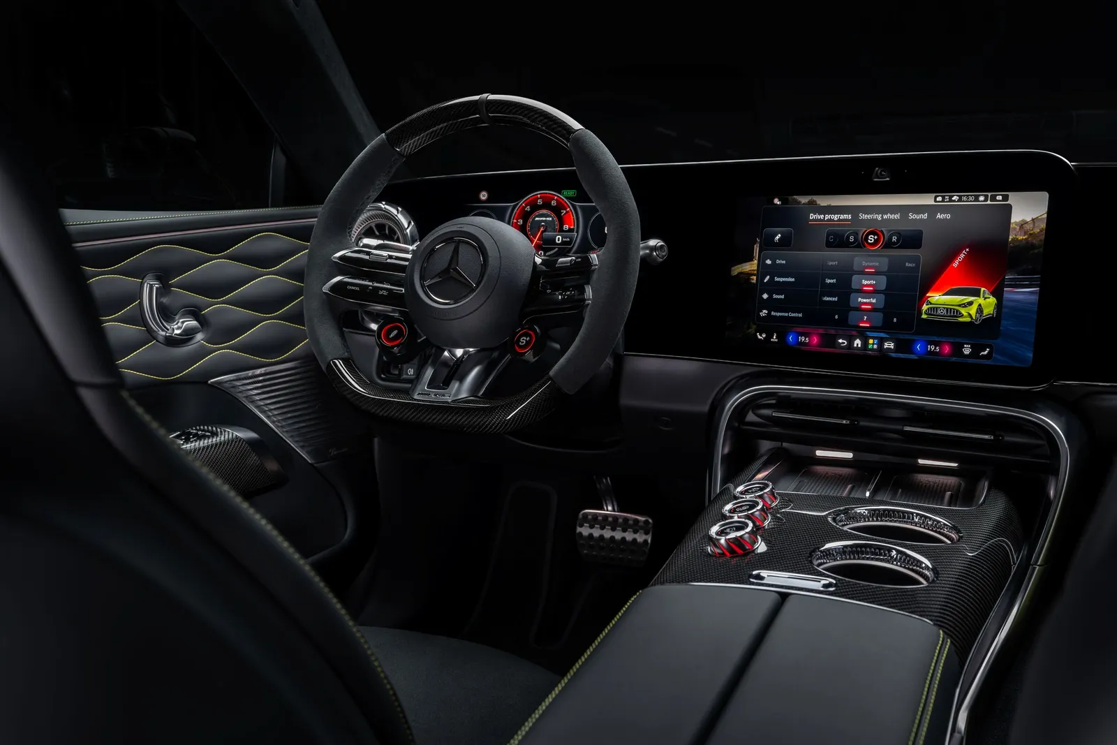 An interior look at the Mercedes-AMG GT 4-Door Coupe.