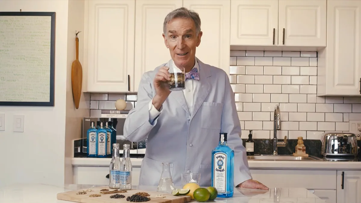 Provided screengrab of Bill Nye x Bombay Sapphire video series