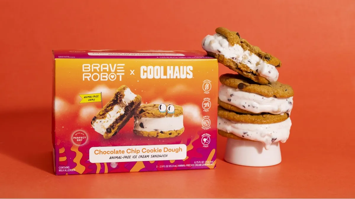 Animal-free ice cream sandwiches made by Coolhaus and Brave Robot