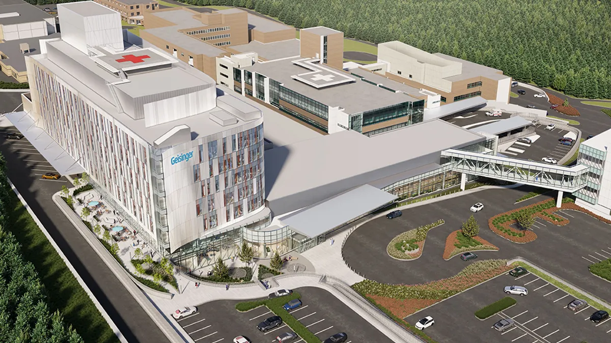 A rendering of the Geisinger Wyoming Valley Medical Center in Wilkes-Barre, Pa.