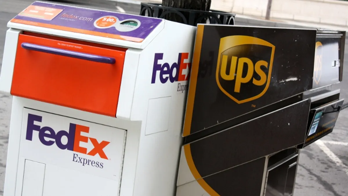 UPS and FedEx drop boxes