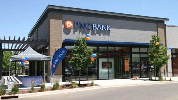 A newer PNC branch is shown, with "PNC" signage on the exterior of the building.