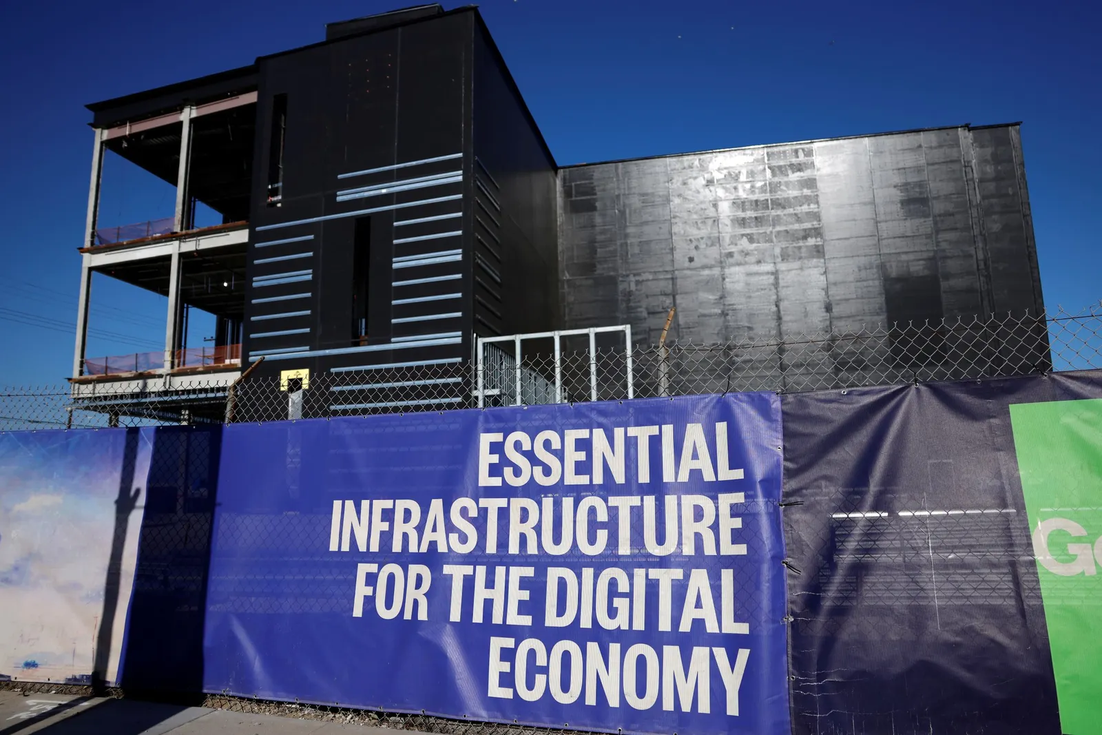 A three-level data center under construction