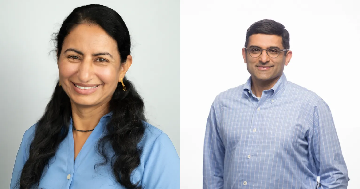 Left: Alfica Sehgal, chief scientific officer of Judo Bio; right: Rajiv Patni, CEO of Judo Bio