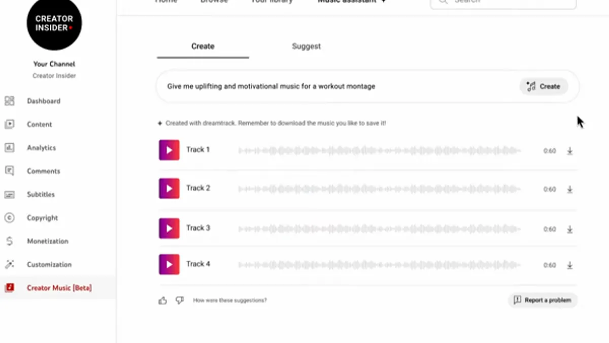 YouTube Creator Music