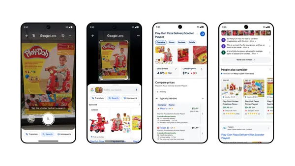 An example of Google Lens' in-store features.