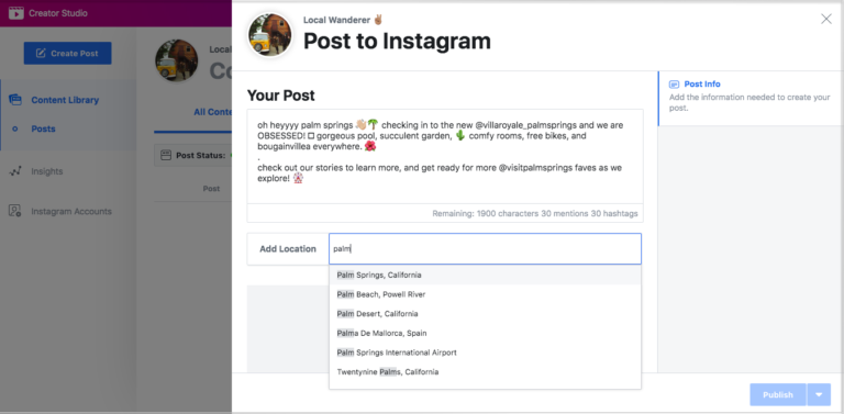 Instagram scheduling examples