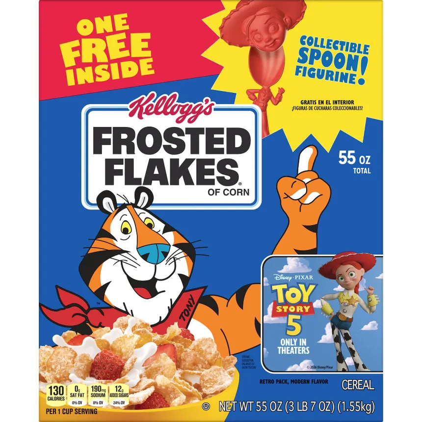 Frosted Flakes cereal box.